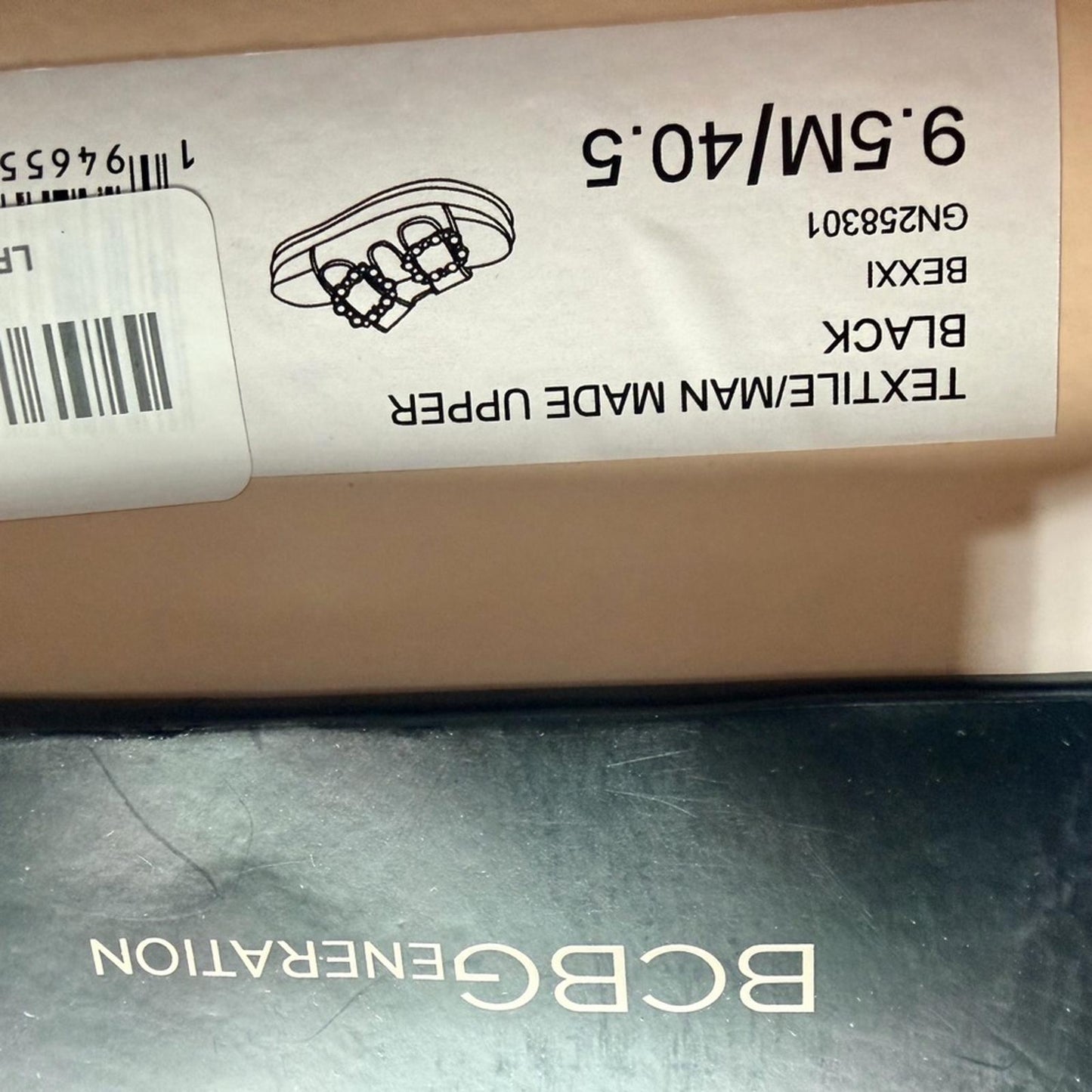 BCBGeneration Black and White Embellished Sandals