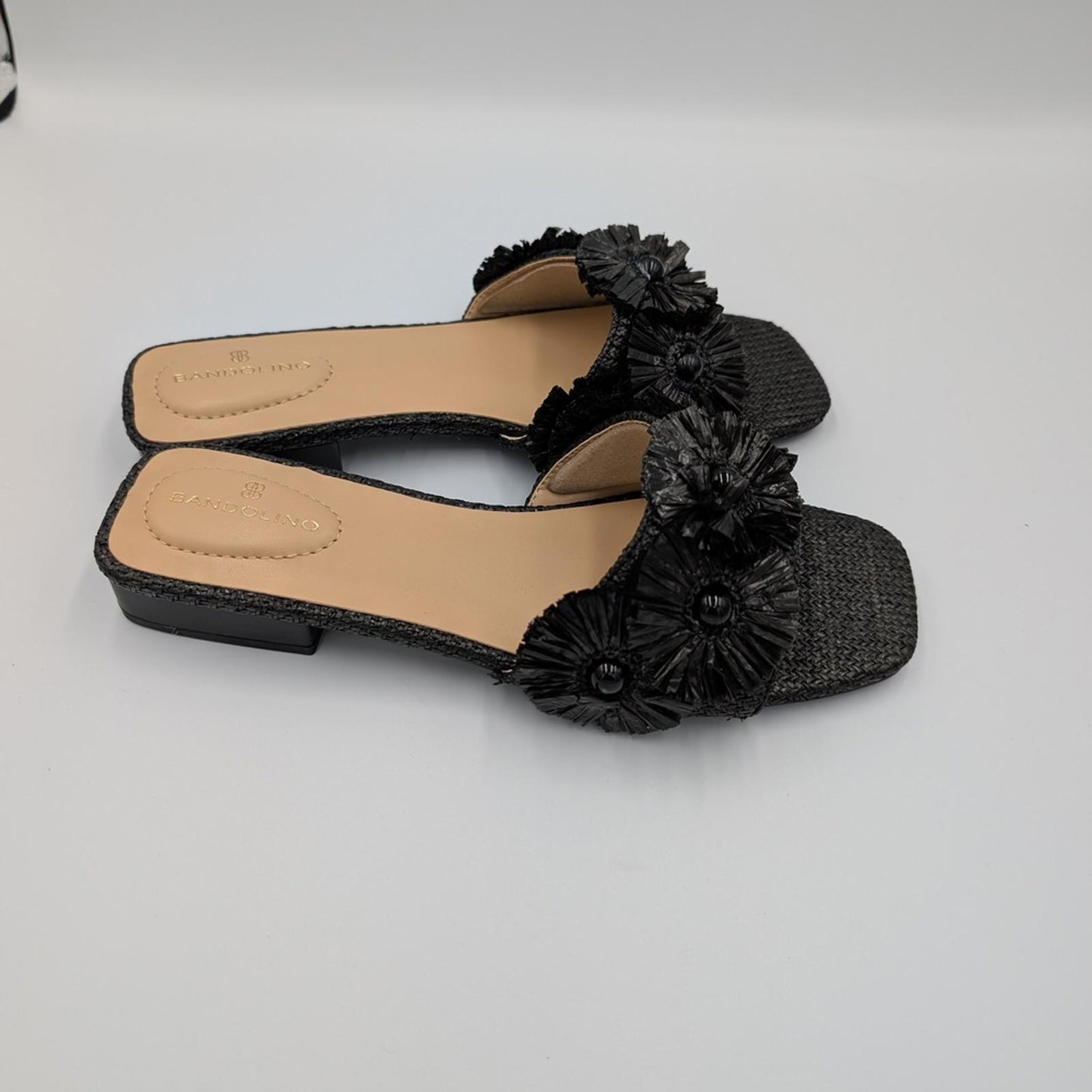 Bandolino Black Floral Embellished Sandals