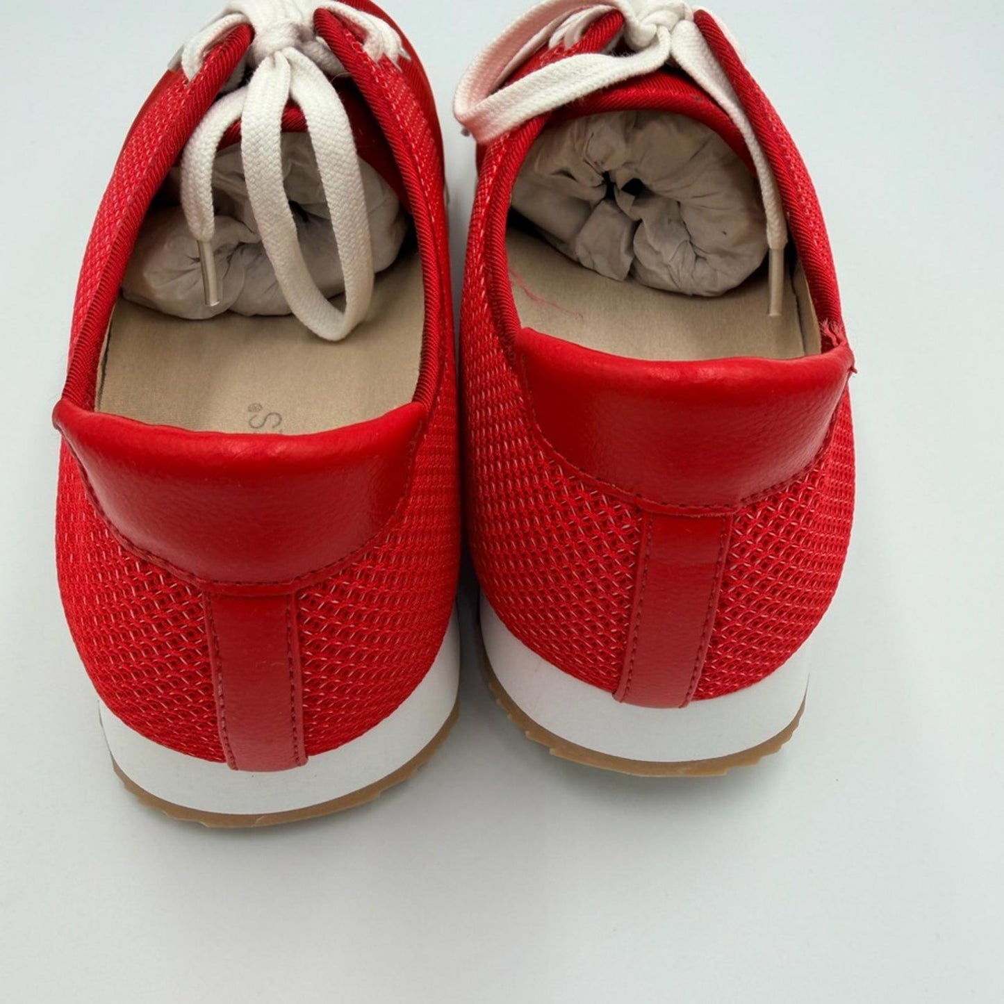 AEROSOLES Red Canvas Sneakers with White Laces