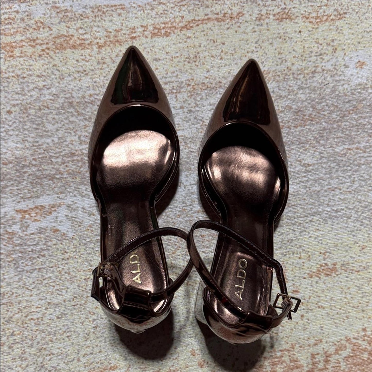 ALDO Women's Shiny Bronze Heels