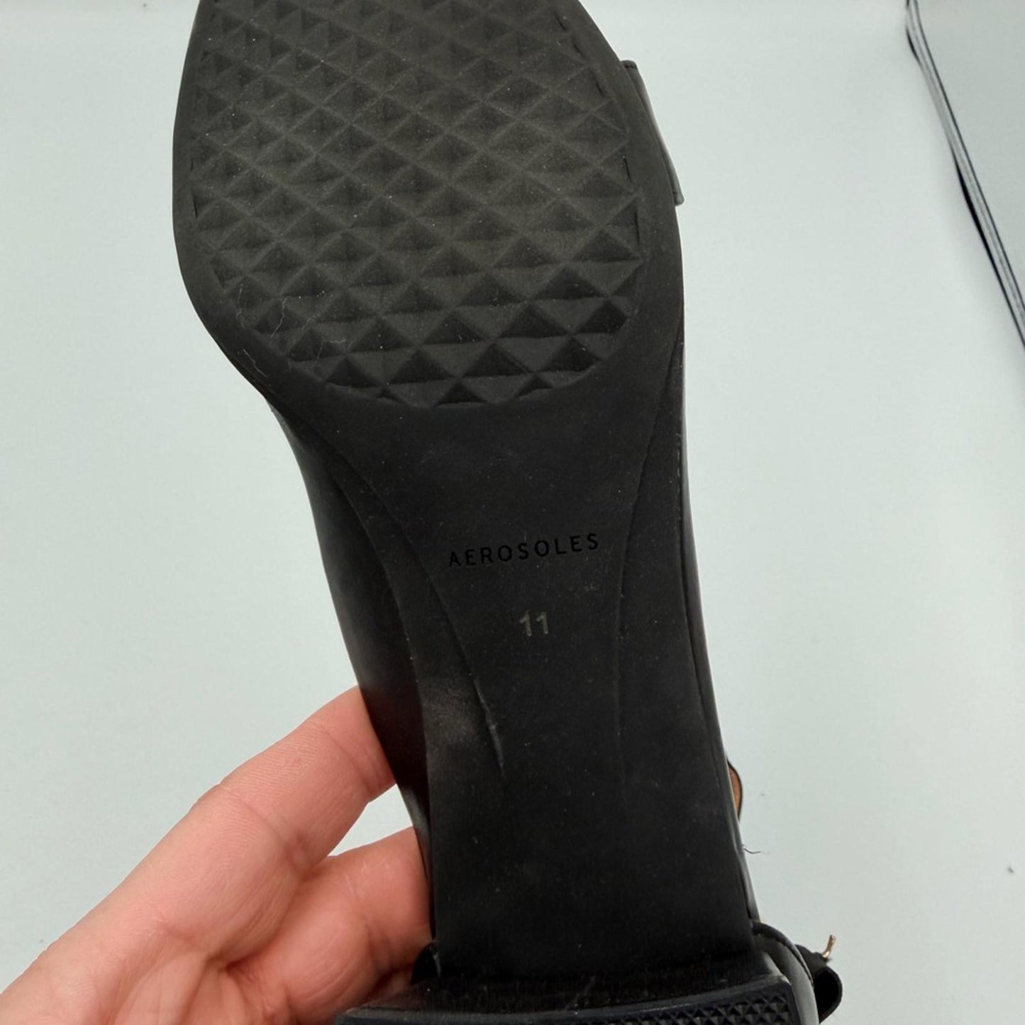 AEROSOLES Black Block Heel Sandals