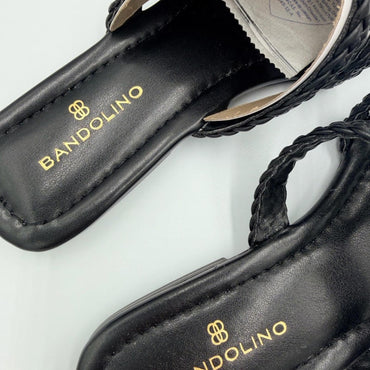 Bandolino Black and Cream Braided Sandals