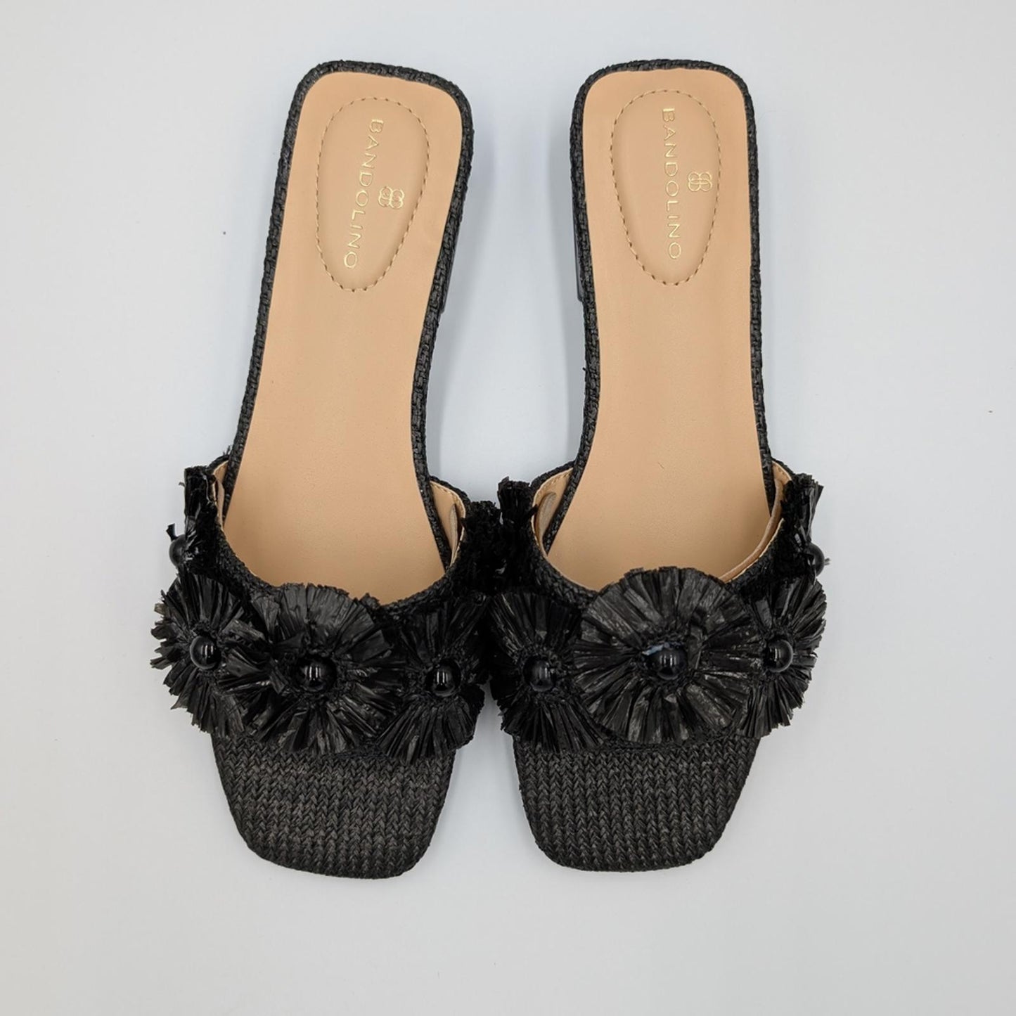 Bandolino Black Floral Embellished Sandals
