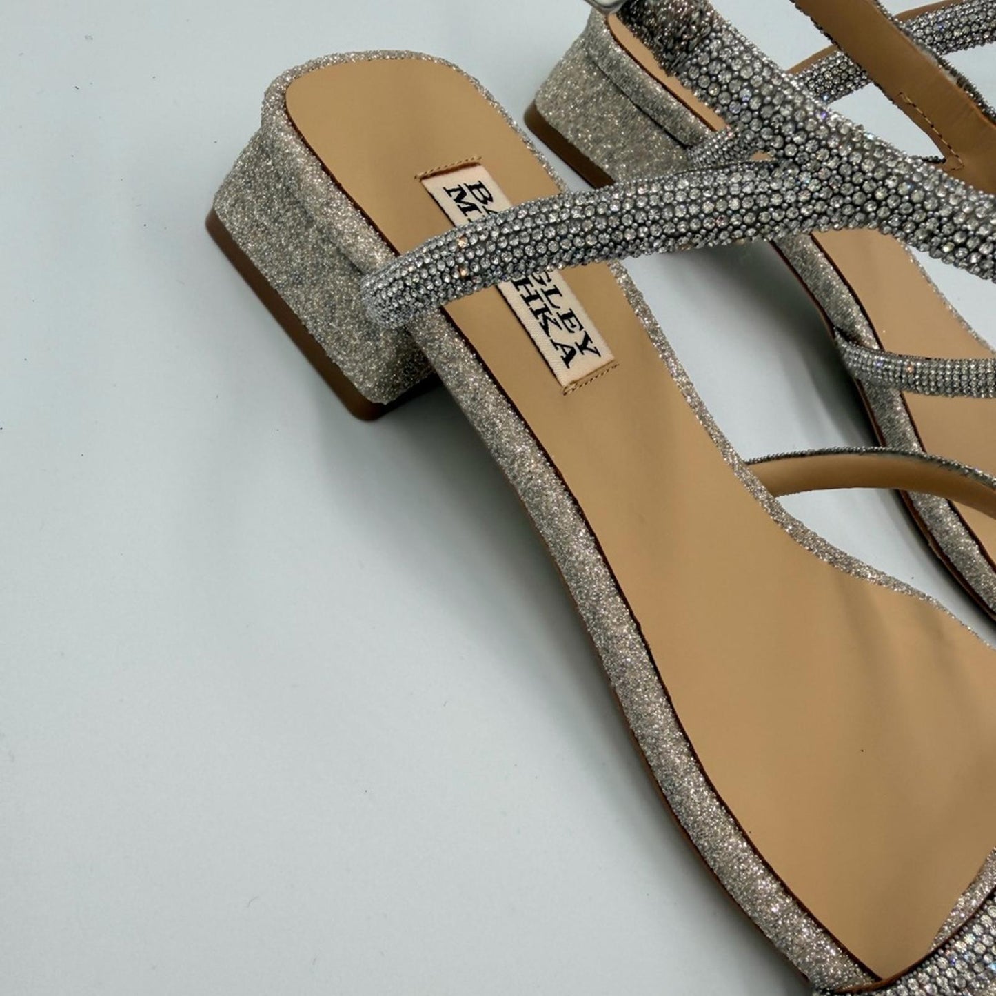 Badgley Mischka Sparkling Silver Sandals