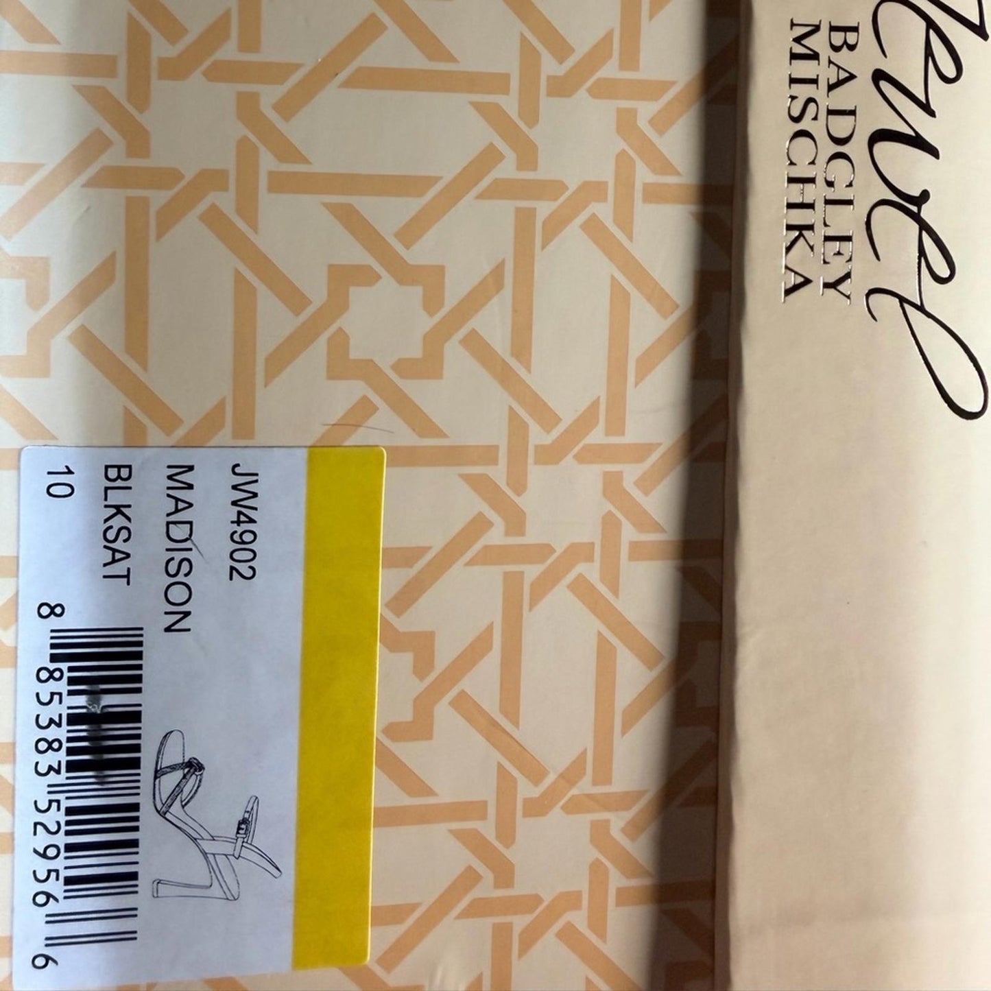 Badgley Mischka Black and Tan Strappy Heels