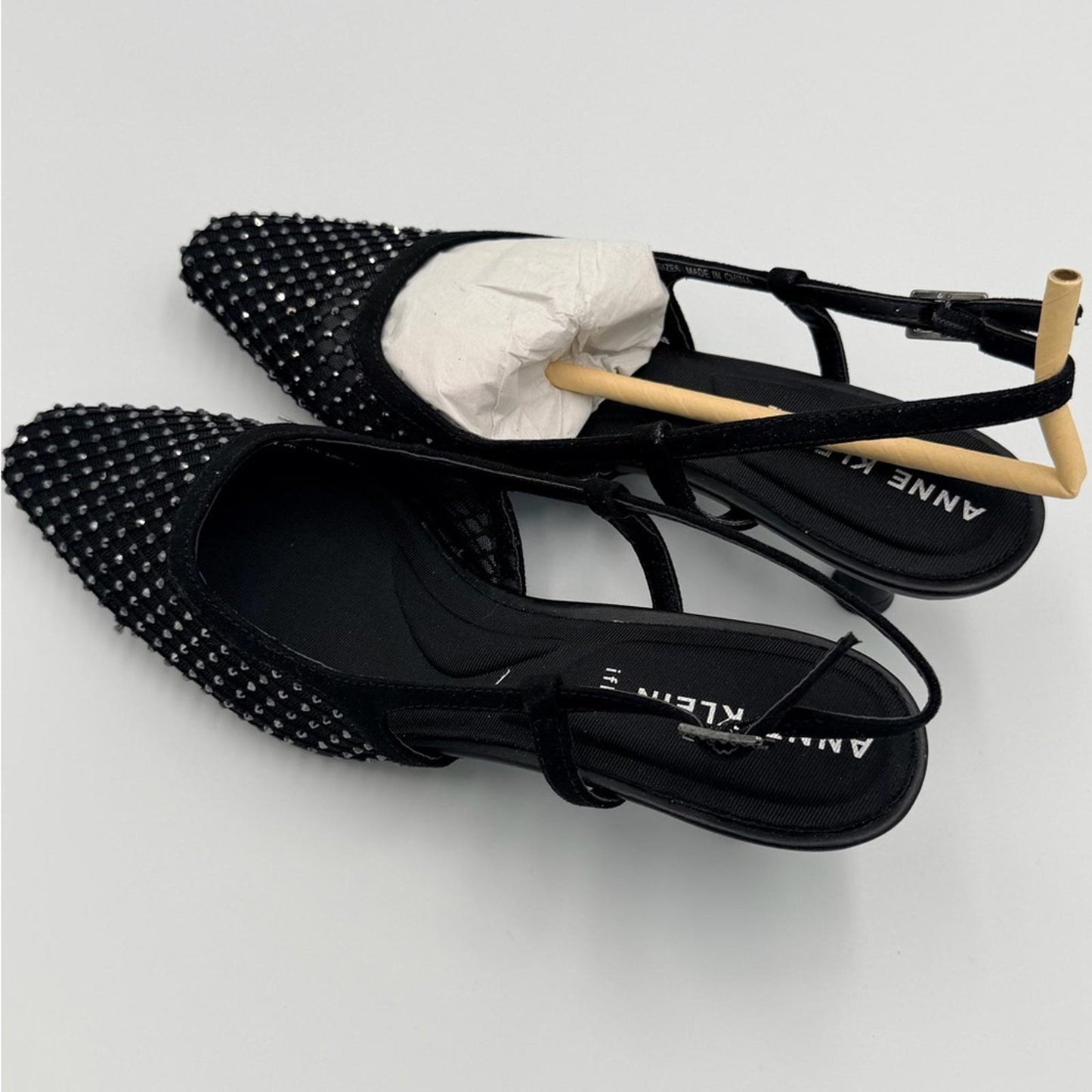 Anne Klein Black Studded Heels