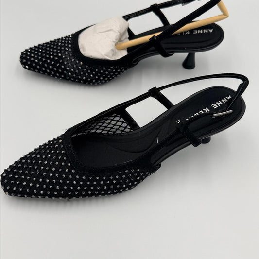 Anne Klein Black Studded Heels