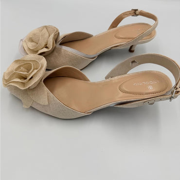 Bandolino Beige Women's Sandals with Floral Detail