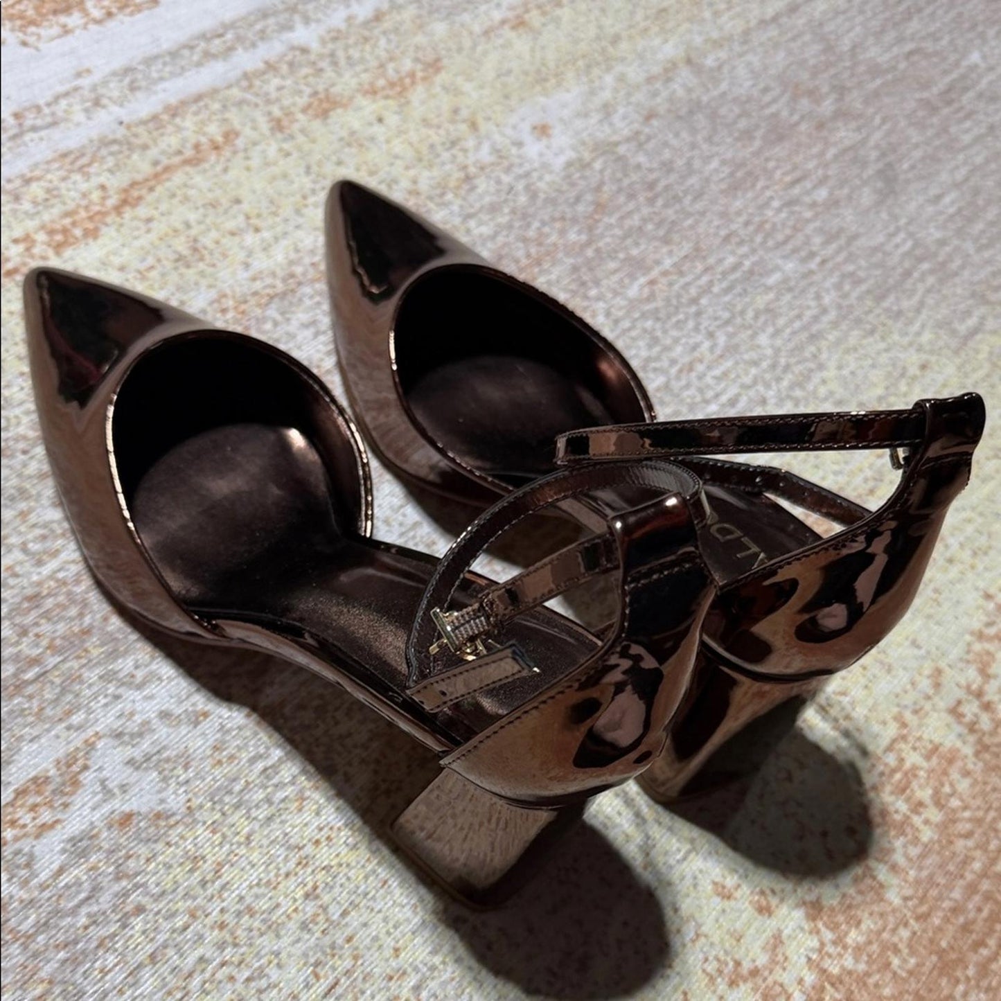 ALDO Women's Shiny Bronze Heels