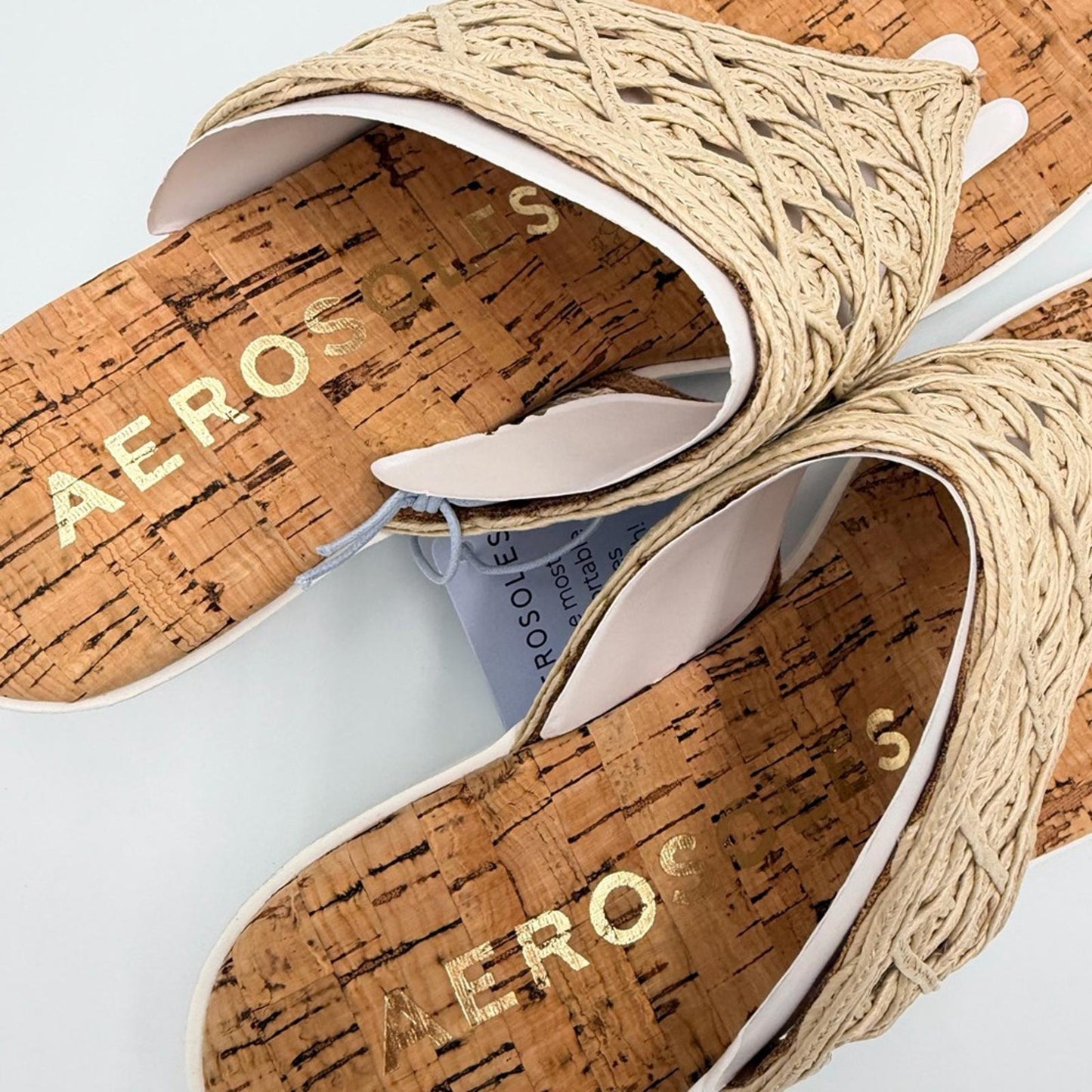 AEROSOLES Women's Beige Woven Sandals