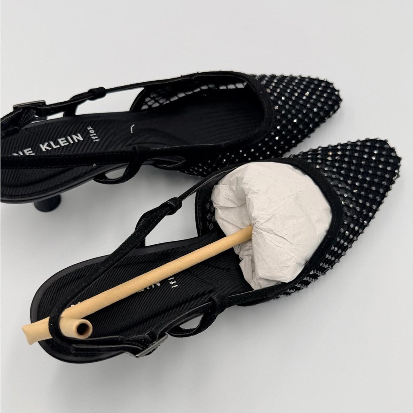 Anne Klein Black Studded Heels