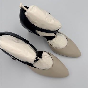 Aquatalia Black and Cream Wedges