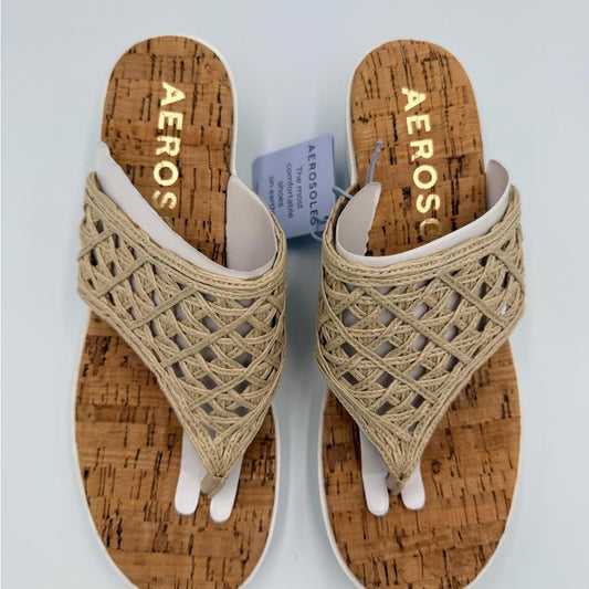 AEROSOLES Women's Beige Woven Sandals