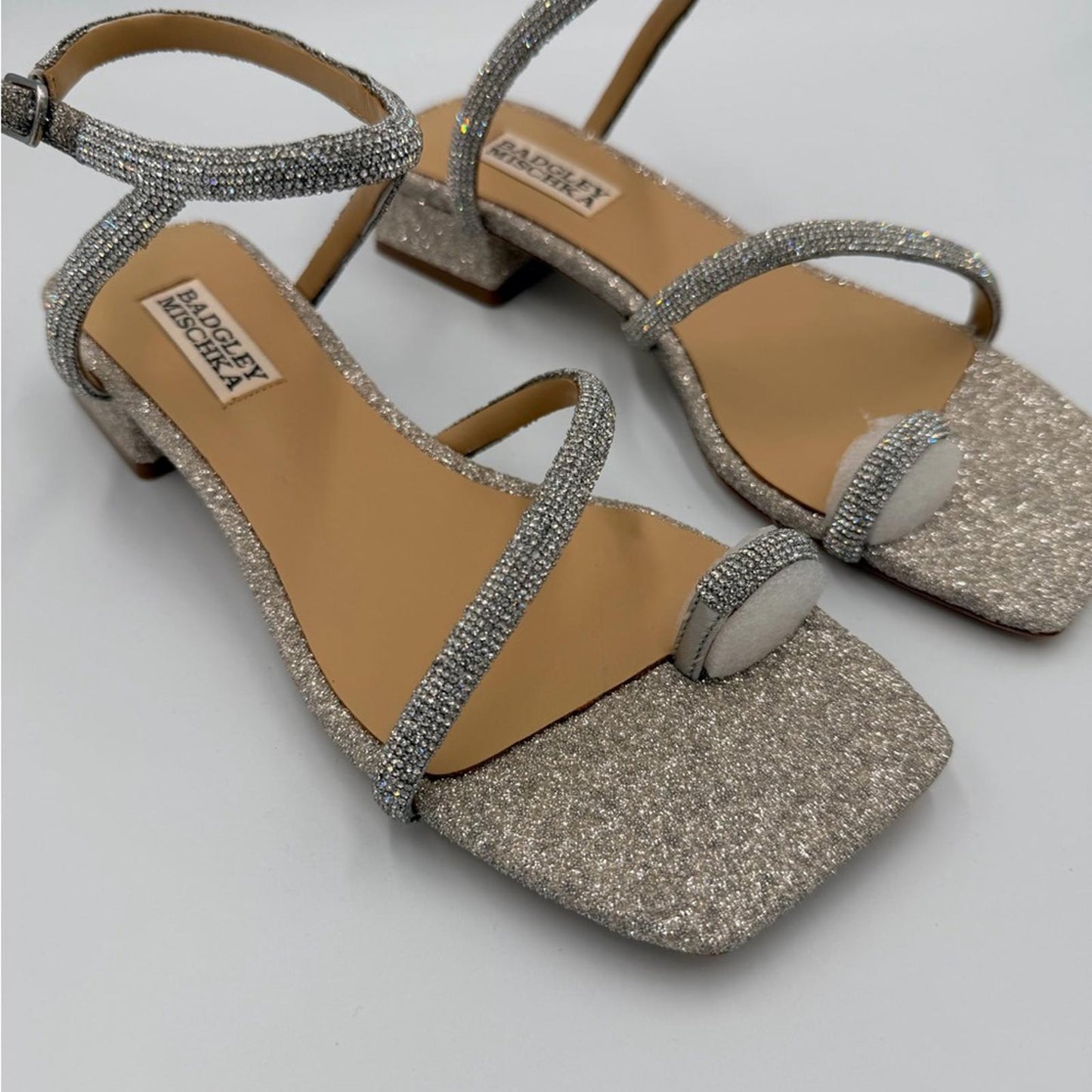 Badgley Mischka Sparkling Silver Sandals
