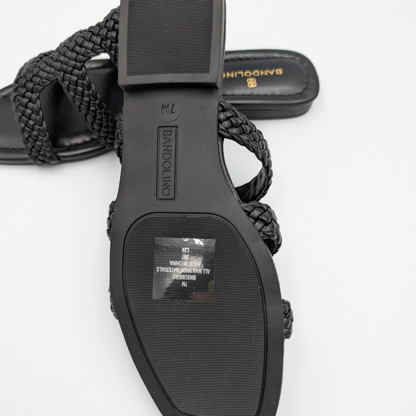 Bandolino Women's Elegant Black Woven Sandals