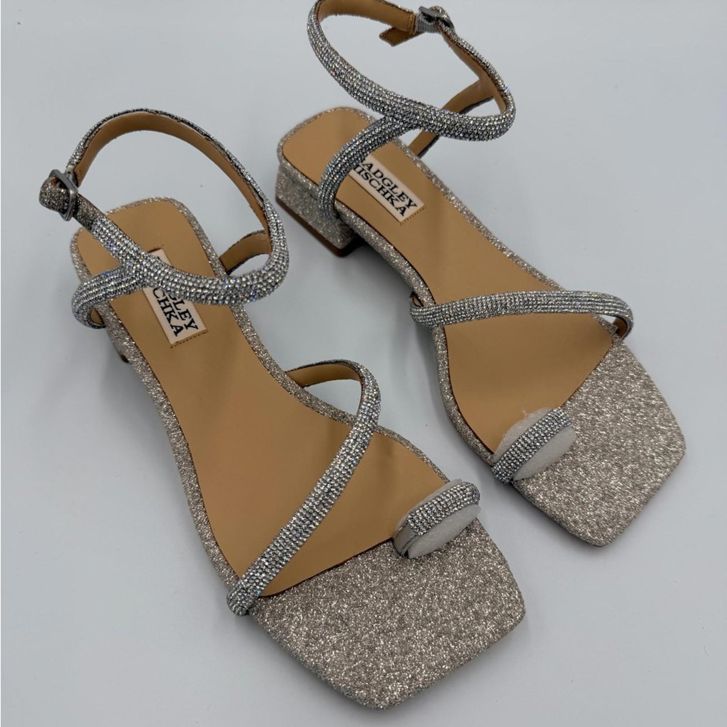 Badgley Mischka Sparkling Silver Sandals