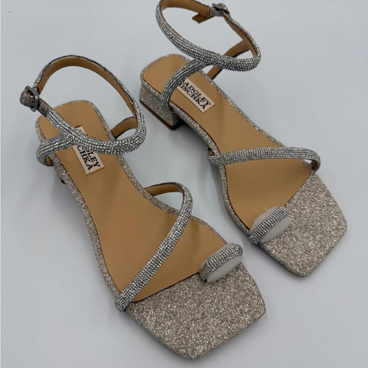 Badgley Mischka Sparkling Silver Sandals