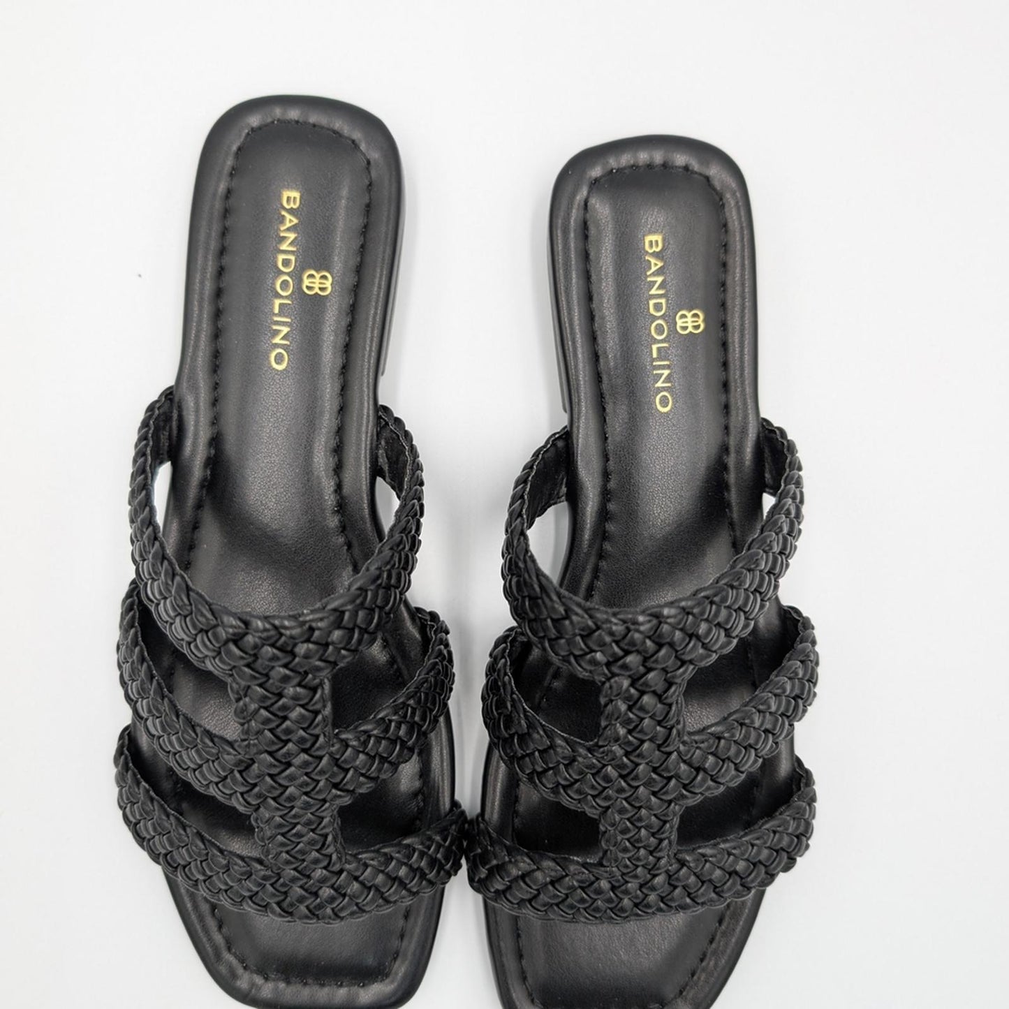 Bandolino Women's Elegant Black Woven Sandals