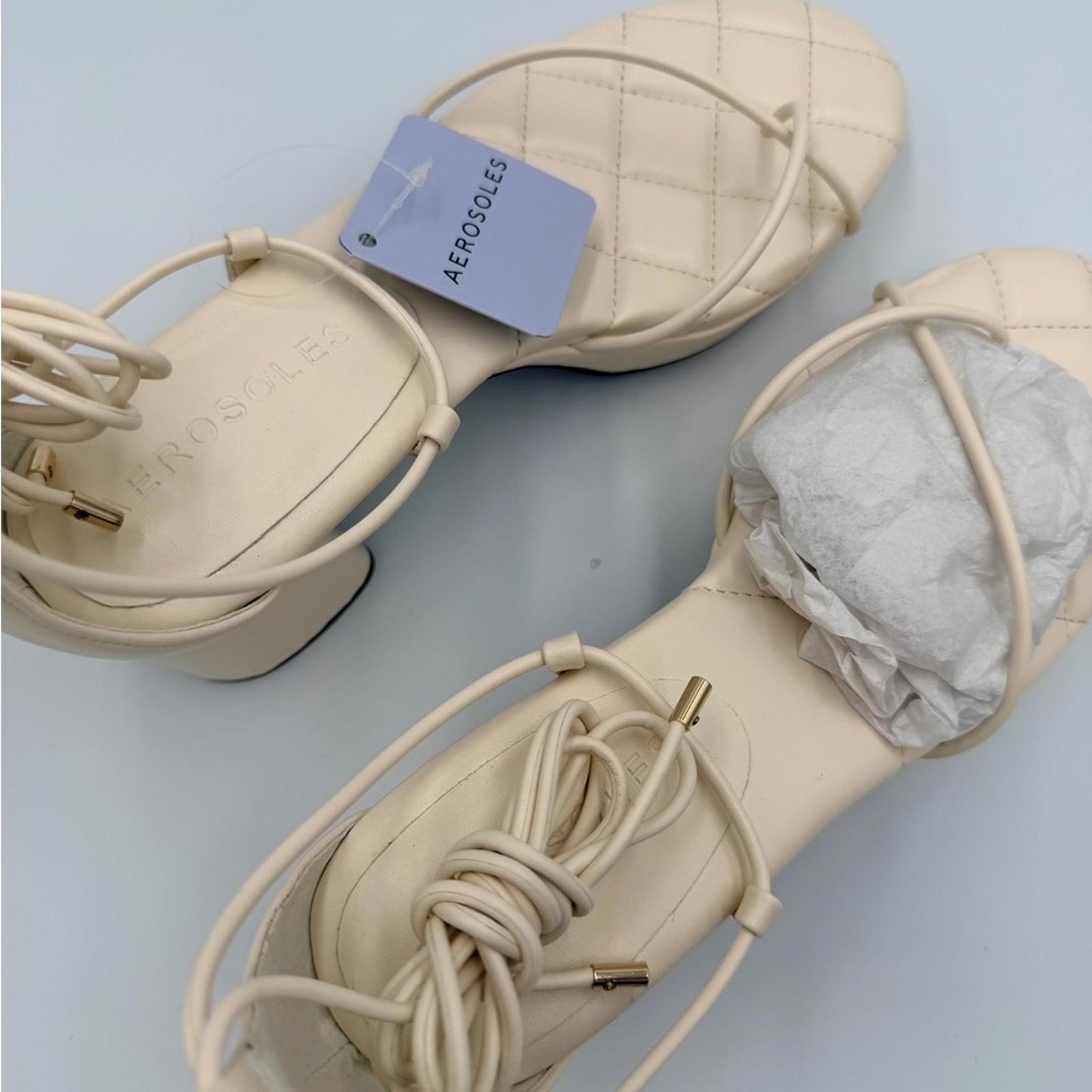 AEROSOLES Cream Strappy Heels