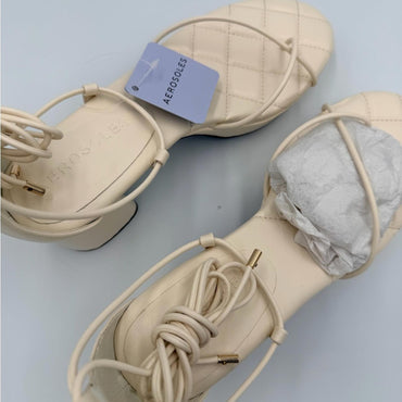 AEROSOLES Cream Strappy Heels