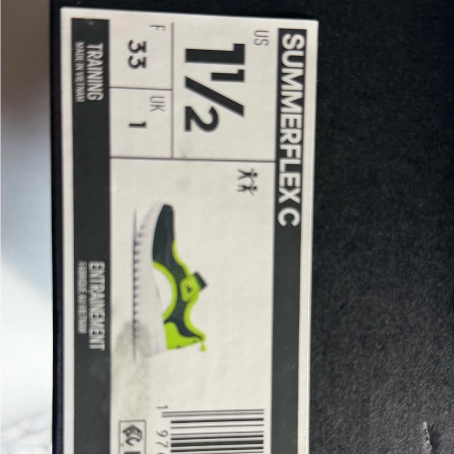 adidas Kids Black and Neon Green Sneakers