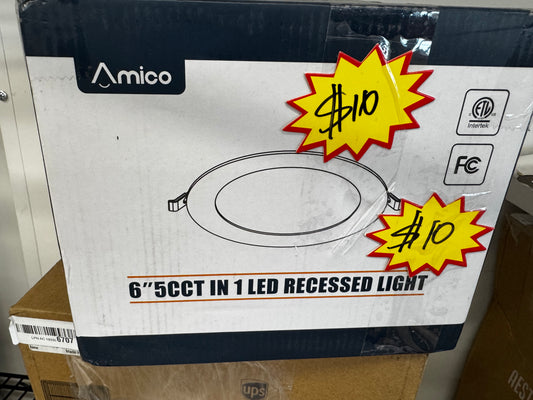 ANWIO Recessed Lighting 6 Inch, 5CCT Flat Retrofit LED Recessed Lights
