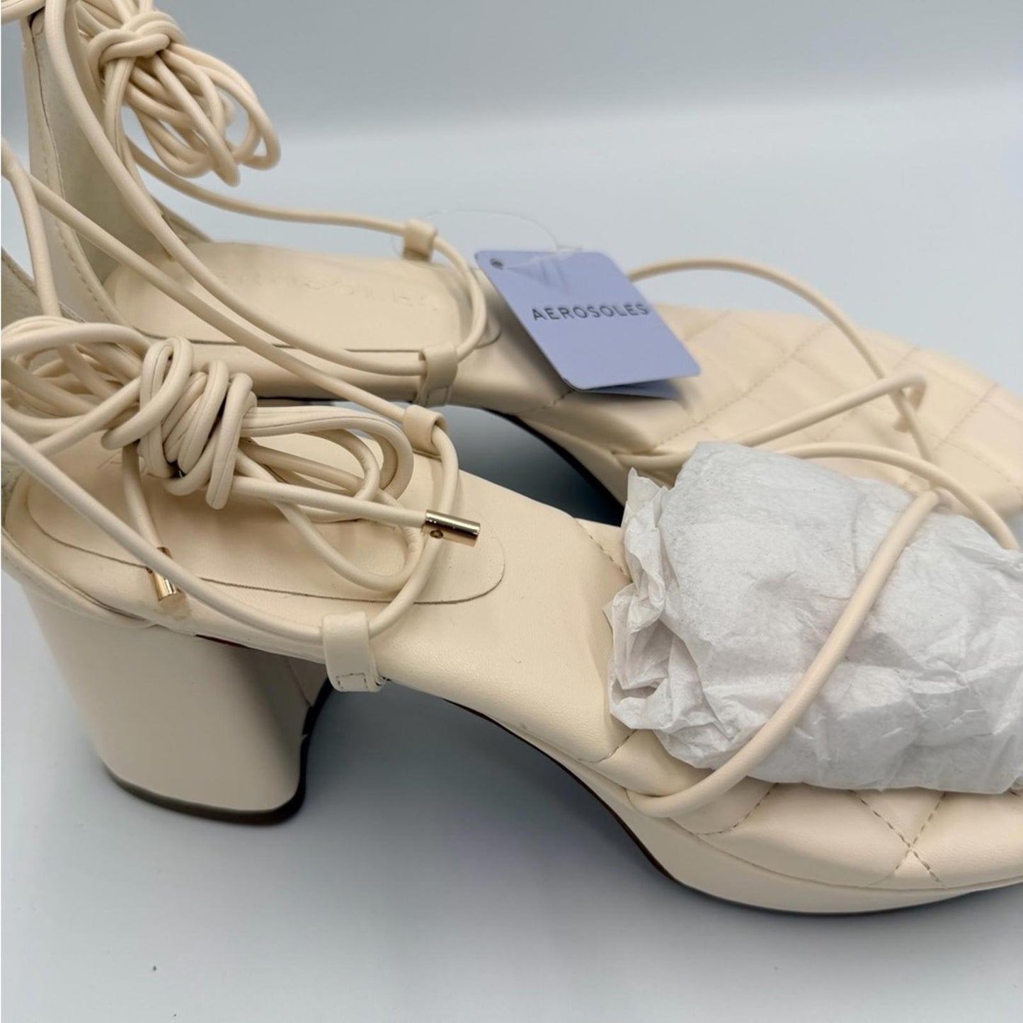 AEROSOLES Cream Strappy Heels