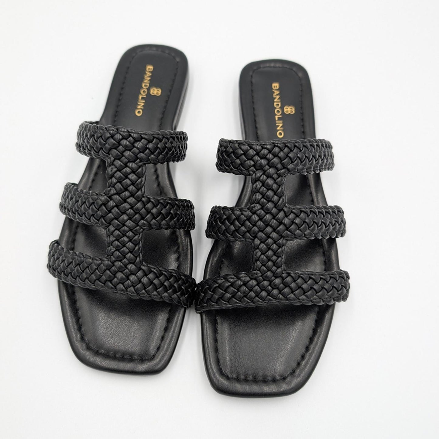 Bandolino Women's Elegant Black Woven Sandals