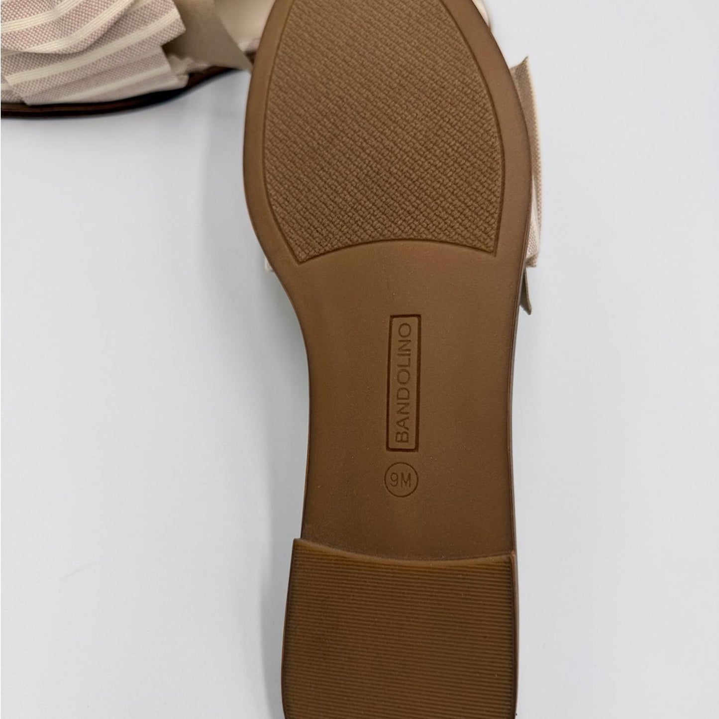Bandolino Beige Striped Bow Sandals