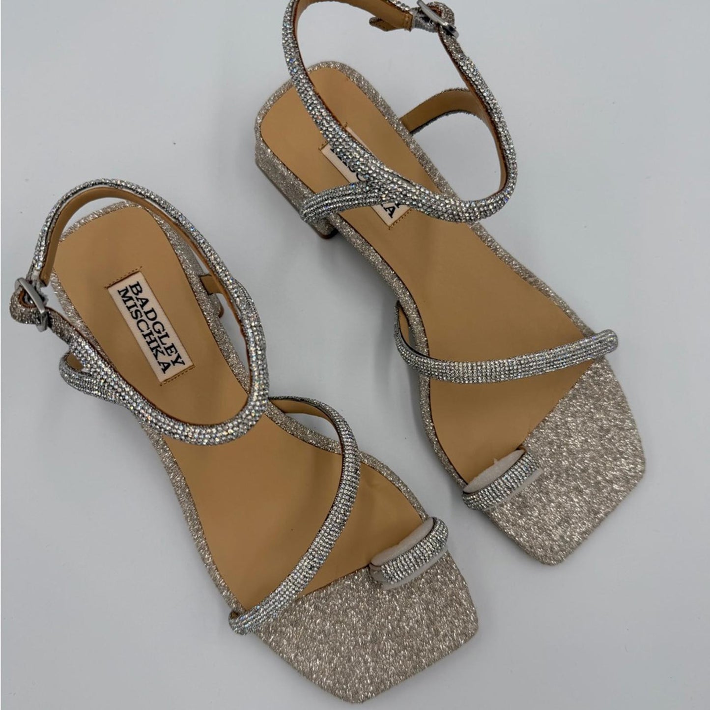 Badgley Mischka Sparkling Silver Sandals