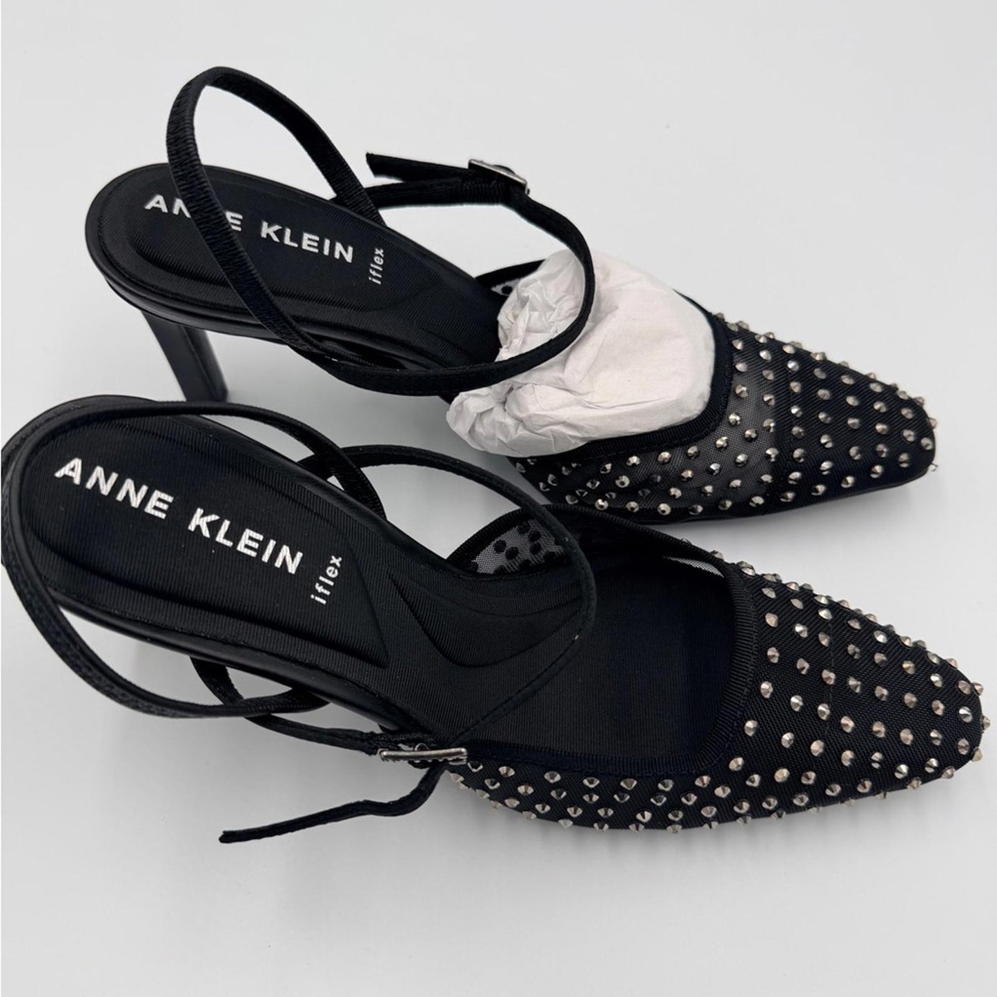Anne Klein Black Studded Heels