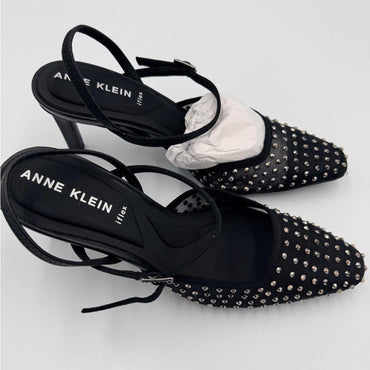 Anne Klein Black Studded Heels