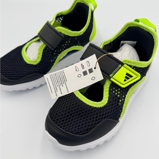adidas Kids Black and Neon Green Sneakers