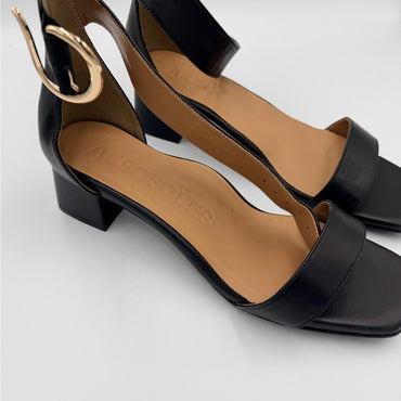 AEROSOLES Black Block Heel Sandals