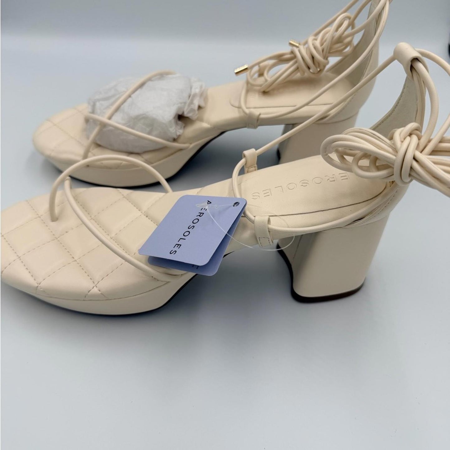 AEROSOLES Cream Strappy Heels