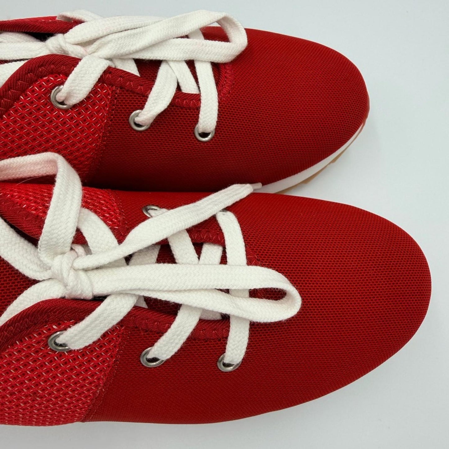 AEROSOLES Red Canvas Sneakers with White Laces