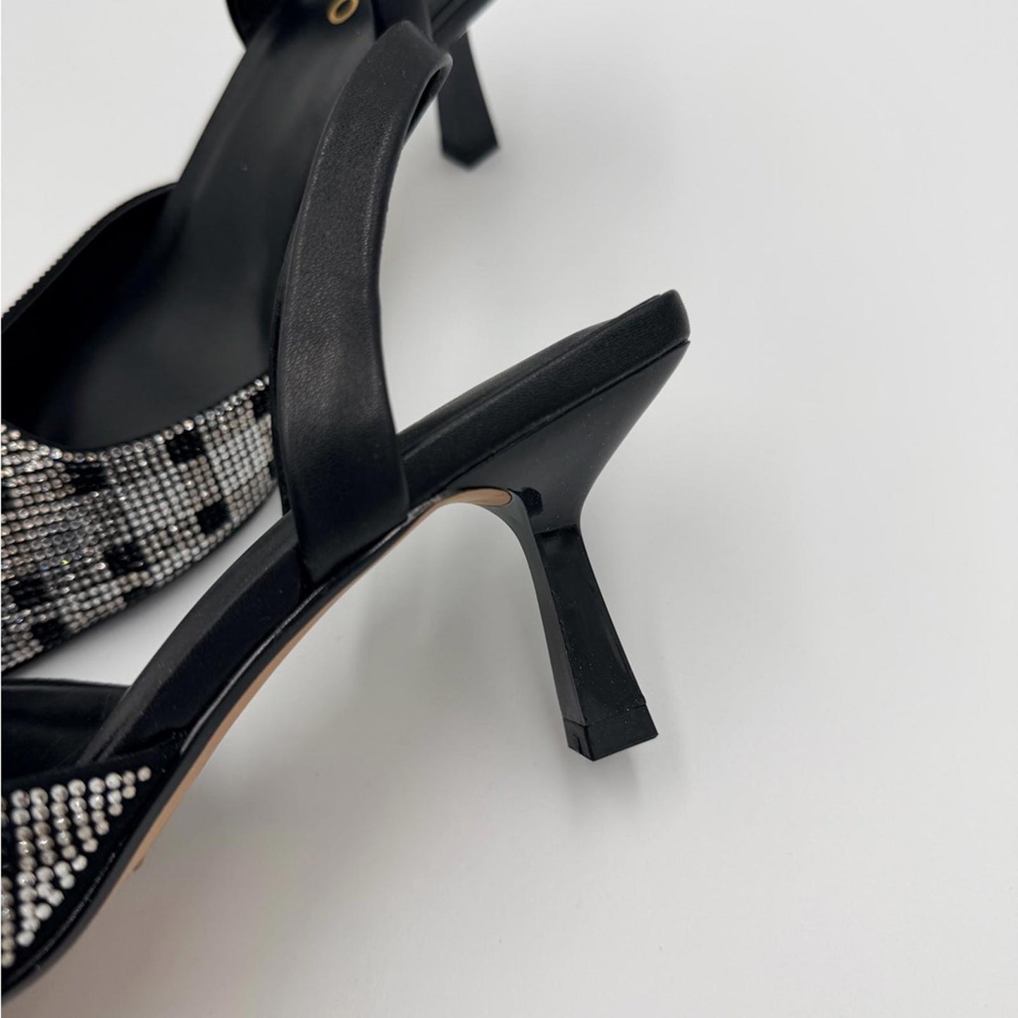 Aldo Black and Silver Checkered Heels