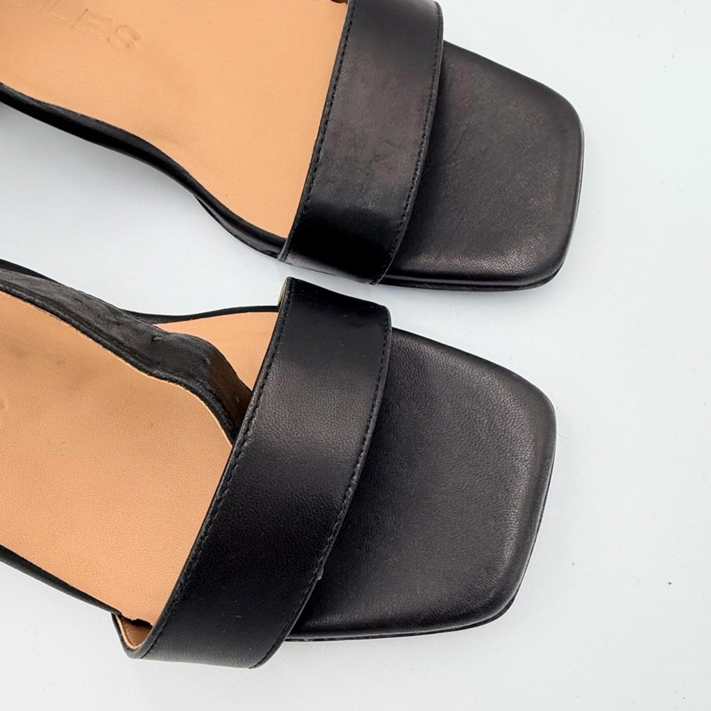 AEROSOLES Black Block Heel Sandals