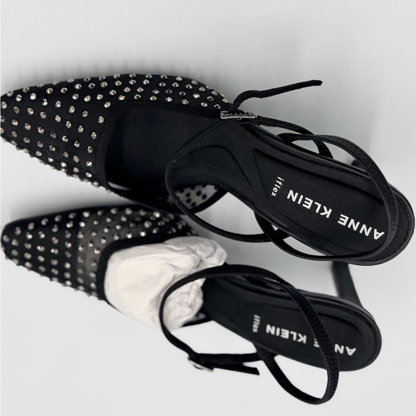 Anne Klein Black Studded Heels