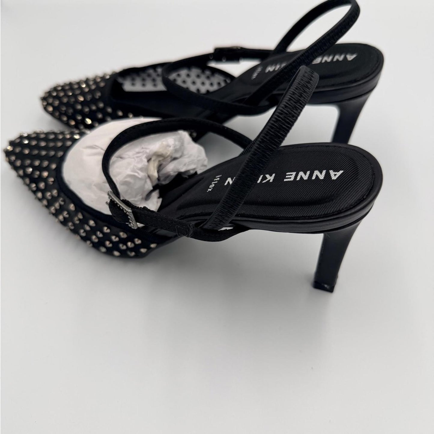 Anne Klein Black Studded Heels